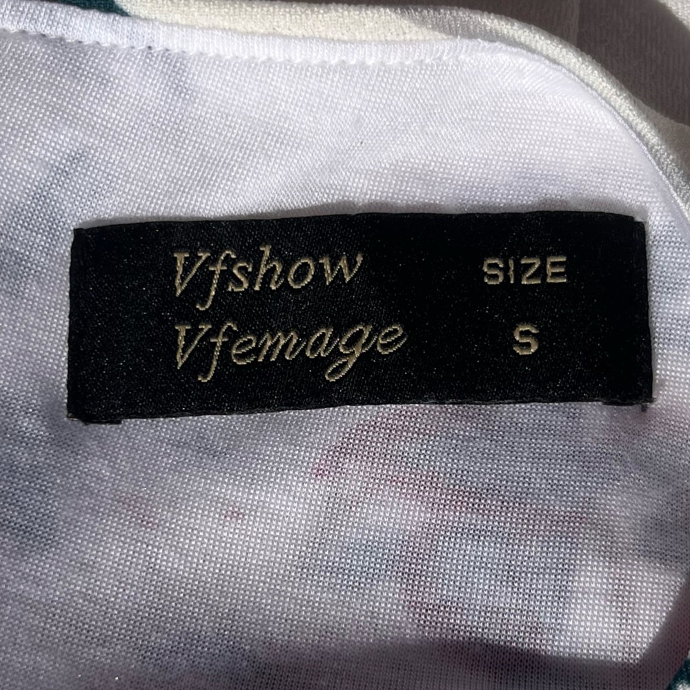 VfEmage/Vfshow; White & Pink Floral; Fit & Flare; Mermaid Style; Midi Dress; S - Picture 9 of 10